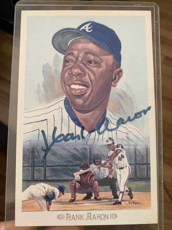 Hank Aaron 1989 Perez Steele Celebration Auto Post Card